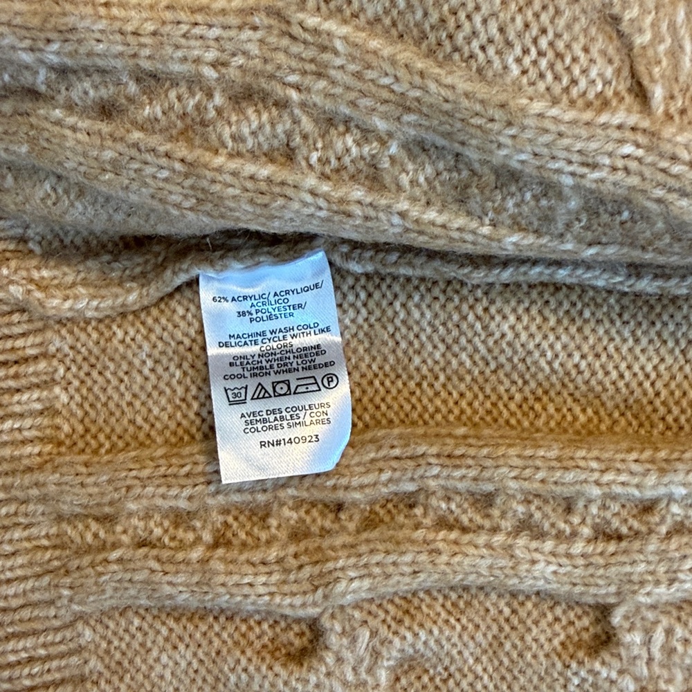 Loft cable cardigan, size small, camel color - Picture 3 of 4